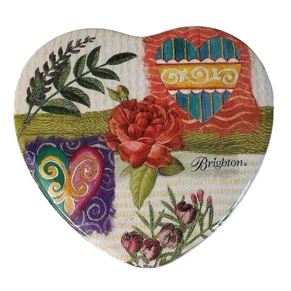 Brighton Heart Shaped Jewelry Organizer Storage Tin Gift Box Trinket Collectible
